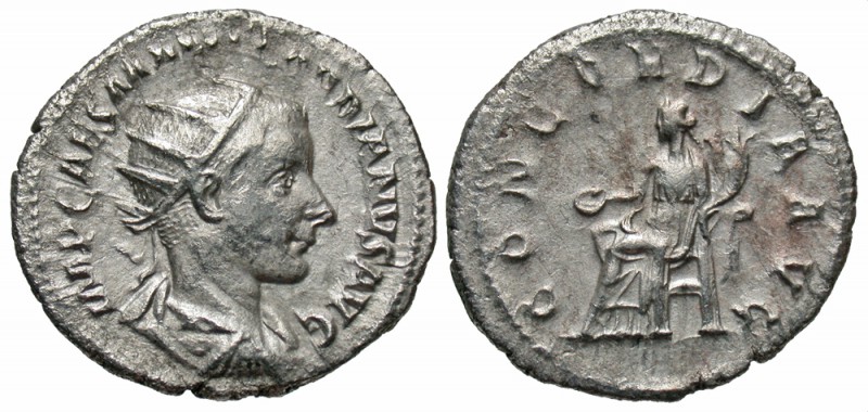 Gordian III, 238 - 244 AD
Silver Antoninianus, Antioch Mint, 23mm, 3.84 grams
...