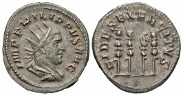 Philip I, 244 - 249 AD, Silver Antoninianus, Legionary Standards