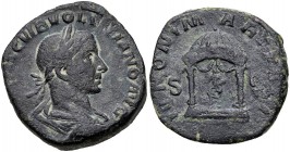Volusian, 251 - 253 AD, Sestertius, Temple
