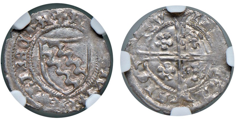 Aquileia - Antonio I Caetani (1395-1402) Denaro - D/ ANTONIVS PATRIARCHA, stemma...