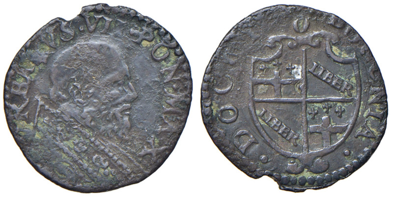 Bologna - Urbano VII (15-27 Settembre 1590) Sesino - D/ VRBANVS VII PONT MAX, bu...