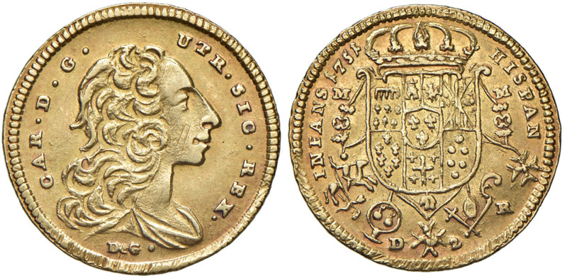 Napoli - Carlo III di Borbone (1734-1759) 2 Ducati 1751 - D/ CAR D G UTR SIC REX...