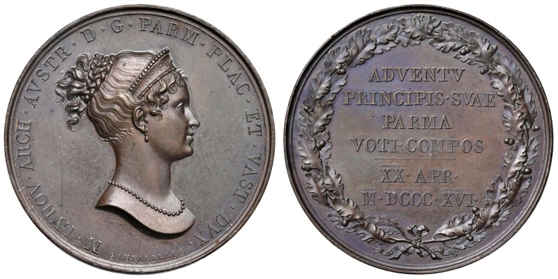 Parma - Maria Luigia (1815-1847) Medaglia 1816 Ingresso di Maria Luigia a Parma ...