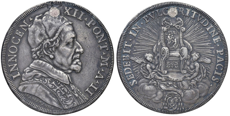 Roma - Innocenzo XII (1691-1700) Piastra 1692 an. II - D/ INNOCEN - XII PONT M A...