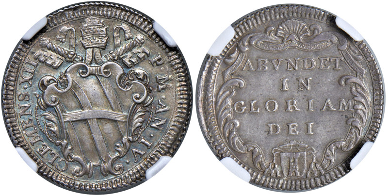 Roma - Clemente XII (1730-1740) Giulio an. IV - D/ CLEMENS XII - P M AN IV, stem...