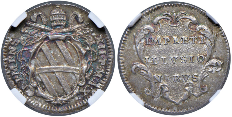Roma - Clemente XII (1730-1740) Grosso 1739 an. X - D/ CLEMENS - XII P M A X, st...