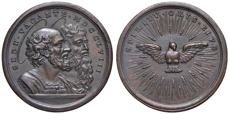 Roma - Sede Vacante (1758) Medaglia in bronzo emessa per la festivita dei Santi ...