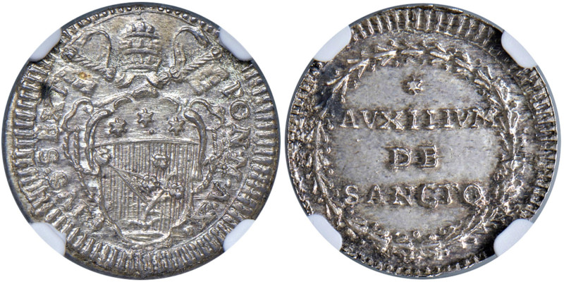 Roma - Pio VI (1775-1799) Grosso an. X - D/ PIVS SEXT - PON M A XI, stemma ovale...