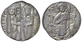 Venezia - Iacopo Tiepolo (1229-1249) Grosso - D/ IA TEV PL - SM VENETI, San Marco porge il vessillo al Doge R/ Il Redentore in trono - Mont. 38 Pao. 1...