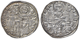 Venezia - Antonio Venier (1382-1400) Grosso di terzo tipo - D/ ANTO VENERIO - S M VENETI, San Marco porge il vessillo al Doge R/ TIBI LAVS - 7 GLORIA,...