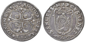 Venezia - Giovanni Bembo (1615-1618) Scudo della croce da 140 Soldi - D/ IOANNES BEMBO DVX VEET, croce ornata e fogliata; all'esergo sigla del massaro...