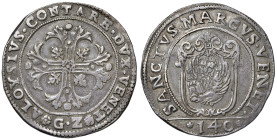 Venezia - Alvise Contarini (1676-1684) - Scudo della croce da 140 Soldi - D/ ALOYSIVS CONTARE DVX VENET, croce ornata e fogliata; all'esergo sigla del...
