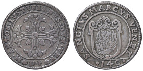 Venezia - Marcantonio Giustinian (1684-1688) Scudo della croce da 140 Soldi - D/ M ANTON IVSTINIANVS DVX VEN, croce ornata e fogliata; all'esergo sigl...