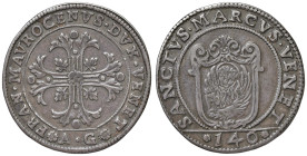 Venezia - Francesco Morosini (1688-1694) Scudo della croce da 140 Soldi - D/ FRAN MAVROCENVS DVX VENET, croce ornata e fogliata; all'esergo sigla del ...