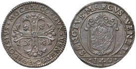 Venezia - Alvise II Mocenigo (1700-1709) Scudo della Croce da 140 Soldi - D/ ALOYSIVS MOCENICO DVX VENET, croce ornata e fogliata; all'esergo sigle de...