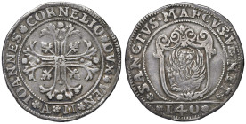 Venezia - Giovanni II Corner (1709-1722) Scudo della croce da 140 Soldi - D/ IOANNES CORNELIO DVX VENE, croce ornata e fogliata; all'esergo sigla del ...