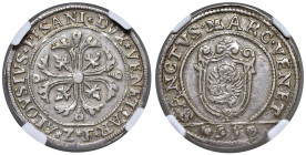 Venezia - Alvise Pisani (1735-1741) Quarto di scudo della croce da 35 Soldi - D/ ALOYSIVS PISANI DVX VENETIAR, croce ornata e fogliata, accantonata da...