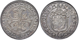 Venezia - Francesco Loredan (1752-1762) Scudo della croce da 140 Soldi - D/ FRANC LAVREDANO DVX VENETIAR, croce ornata e fogliata; all'esergo sigla de...
