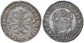 Venezia - Marco Foscarini (1762-1763) Scudo della croce da 140 Soldi - D/ MARCUS FOSCARENVS DVX VENETIAR, croce ornata e fogliata; all'esergo sigla de...