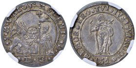 Venezia - Alvise IV Mocenigo (1763-1778) Ottavo di ducatone con S. Giustina - D/ S M V ALOY MOCENI D, il Leone alato a sinistra volto di fronte con la...