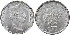 Venezia - Francesco Giuseppe I d'Asbirgo Lorena (1848-1866) Quarto di Fiorino 1860 - D/ FRANC IOS I D G AUSTRIAE IMPERATOR, testa laureata a destra; i...