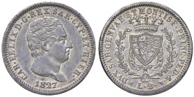 Carlo Felice (1821-1831) 2 Lire 1827 Torino - MIR 1036g Gig. 62 Ag R • Di qualità inusuale per la tipologia

Status: qFDC