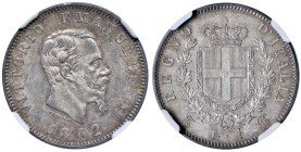 Vittorio Emanuele II (1861-1878) Lira 1862 Torino - MIR 1085d Gig. 63 RR • TOP POP, miglior esemplare certificato NGC MS 62 n. 5782310-005

Status: ...