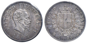 Vittorio Emanuele II (1861-1878) 50 Centesimi 1863 "Stemma" Milano - MIR 1087e Gig. 74 Ag • Sigillata Cavaliere FDC

Status: FDC
