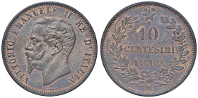 Vittorio Emanuele II (1861-1878) 10 Centesimi 1862 Milano - MIR 1092a Gig. 88 Cu

Status: FDC
