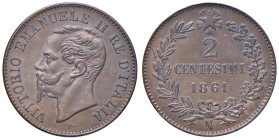 Vittorio Emanuele II (1861-1878) 2 Centesimi 1861 Napoli - MIR 1094b Gig. 108 Cu R

Status: SPL