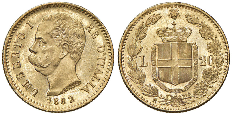 Umberto I (1878-1900) 20 Lire 1882 - MIR 1098e Gig. 12 Au 

Status: qFDC