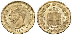 Umberto I (1878-1900) 20 Lire 1882 - MIR 1098e Gig. 12 Au 

Status: qFDC