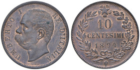 Umberto I (1878-1900) 10 Centesimi 1894 Birmingham - MIR 1106d Gig. 50 Cu

Status: FDC