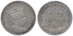 Umberto I "Colonia Eritrea" (1890-1896) 50 Centesimi 1890 - Gig. 8 Ag R • Sigillata Cavalire qFDC

Status: qFDC