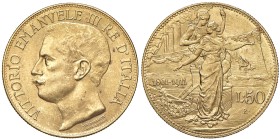 Vittorio Emanuele III (1900-1946) 50 Lire 1911 Cinquantenario - MIR 122a Gig. 19 Au R • Eccelente e inusuale conservazione per il tipo di moneta

St...
