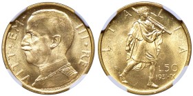 Vittorio Emanuele III (1900-1946) 50 Lire 1931 an. IX Littore - MIR 1123a Gig. 20 Au • In slab NGC MS65 n. 6635713-005

Status: FDC