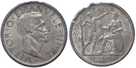 Vittorio Emanuele III (1900-1946) 20 Lire 1928 an. VI Littore - MIR 1128c Gig. 37 Ag • Sigillata Cavaliere FDC ottimo esemplare

Status: qFDC
