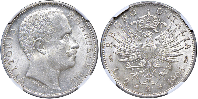 Vittorio Emanuele III (1900-1946) 2 Lire 1906 Aquila Sabauda - MIR 1139f Gig. 94...