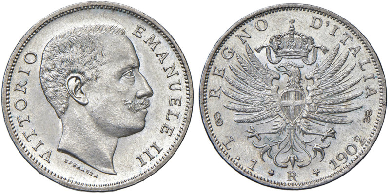 Vittorio Emanuele III (1900-1946) Lira 1902 Aquila Sabauda - MIR 1145b Gig. 128 ...