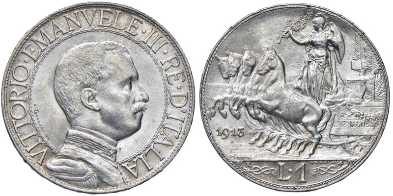 Vittorio Emanuele III (1900-1946) Lira 1913 Quadriga Veloce - MIR 1146e Gig. 136...