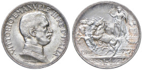 Vittorio Emanuele III (1900-1946) Lira 1916 Quadriga Briosa - MIR 1147b Gig. 138 Ag • Magnifico esemplare praticamente stato zecca; gradevole inizio d...