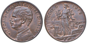 Vittorio Emanuele III (1900-1946) 5 Centesimi 1912 Italia su Prora - MIR 1163c Gig. 259 Cu NC • Rame rosso

Status: FDC