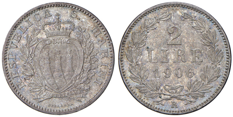 San Marino - Vecchia monetazione (1864-1938) 2 Lire 1906 - Gig. 26 Ag R

Statu...