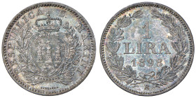 San Marino - Vecchia monetazione (1864-1938) Lira 1898 - Gig. 27 Ag R • Strepitosa patina iridescente su fondi brillanti

Status: FDC