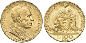 Pio XII (1939-1958) 100 Lire 1944 an. VI - Gig. 102 Au • Soli 1'000 esemplari coniati

Status: FDC