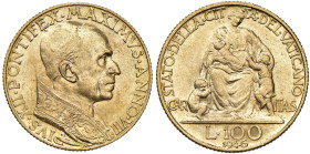 Pio XII (1939-1958) 100 Lire 1946 an. VIII - Gig. 104 Au • Soli 1'000 esemplari coniati

Status: FDC