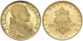Pio XII (1939-1958) 100 Lire 1958 an. XX - Gig. 116 Au R • Soli 3'000 esemplari coniati

Status: FDC