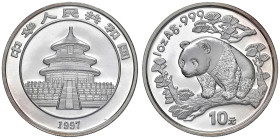 Cina - Repubblica Popolare Cinese (dal 1912) 10 yuan 1997 Panda - KM 986 Ag 31,03 g • Data piccola 

Status: FDC