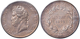 Francia - Luigi Filippo (1830-1848) Essai su modulo da 10 Centesimi 1839 "Londres" - Mazard 1139 Ae • Sigillata Cavalire FDC Eccezionale

Status: FD...