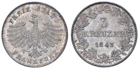 Germania - "Francoforte" 3 Kreuzer 1843 - KM 313 Mi 1,30 g

Status: FDC